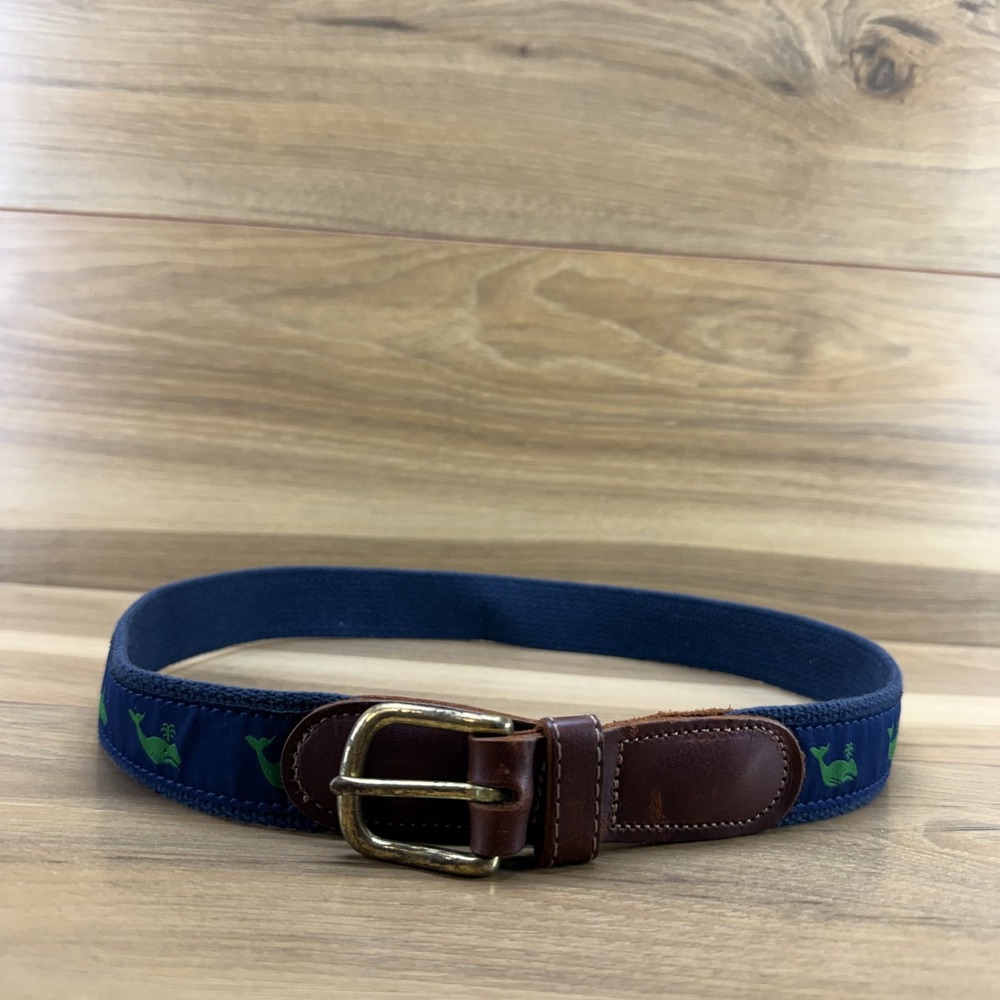 Preston Mens Belt Size 32 Navy And Brown Leather Golf Belt USA Made